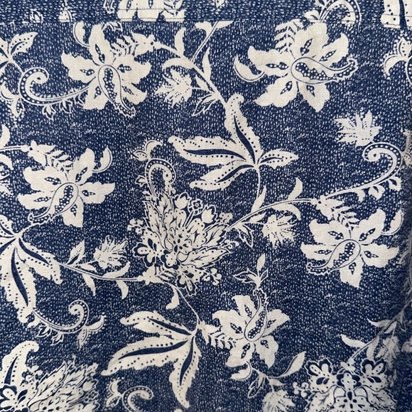 COLDWATER CREEK Linen Blend Floral Snap Front Shacket/Blouse Top Size M - Picture 7 of 7